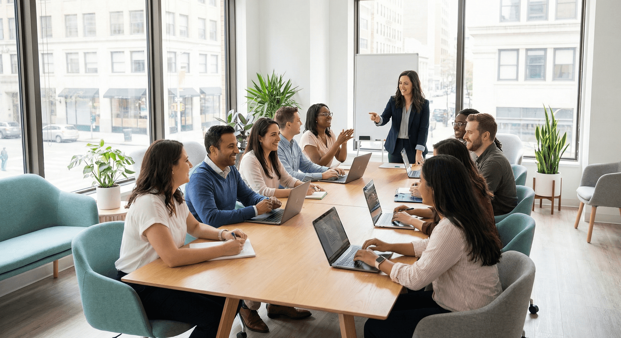 Horizon Speech Therapy team collaborating in modern office